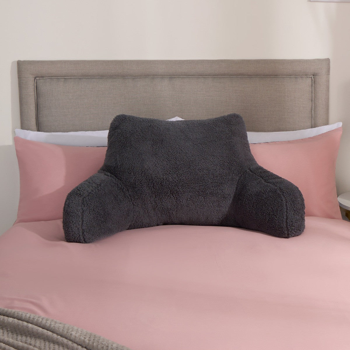 Teddy Cuddle Cushion – Charcoal