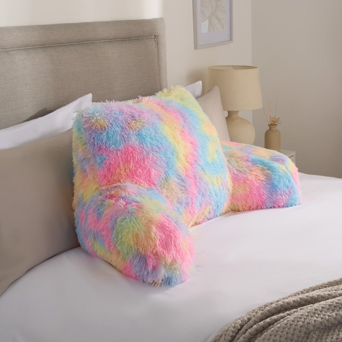 Long Hair Cuddle Cushion – Rainbow Tie Dye