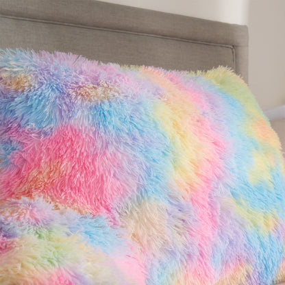 Long Hair Cuddle Cushion – Rainbow Tie Dye