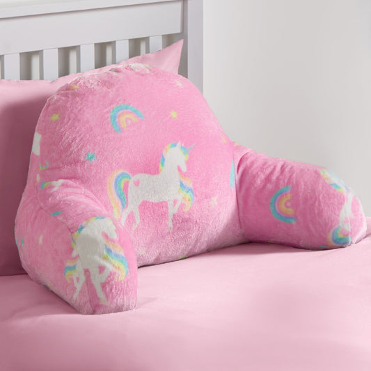 Kids Fleece Cuddle Cushion – Unicorn - Pink
