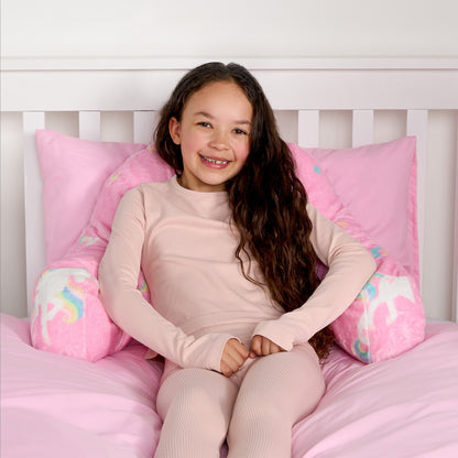 Kids Fleece Cuddle Cushion – Unicorn - Pink