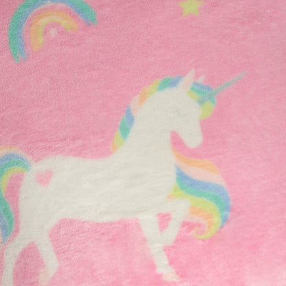 Kids Fleece Cuddle Cushion – Unicorn - Pink