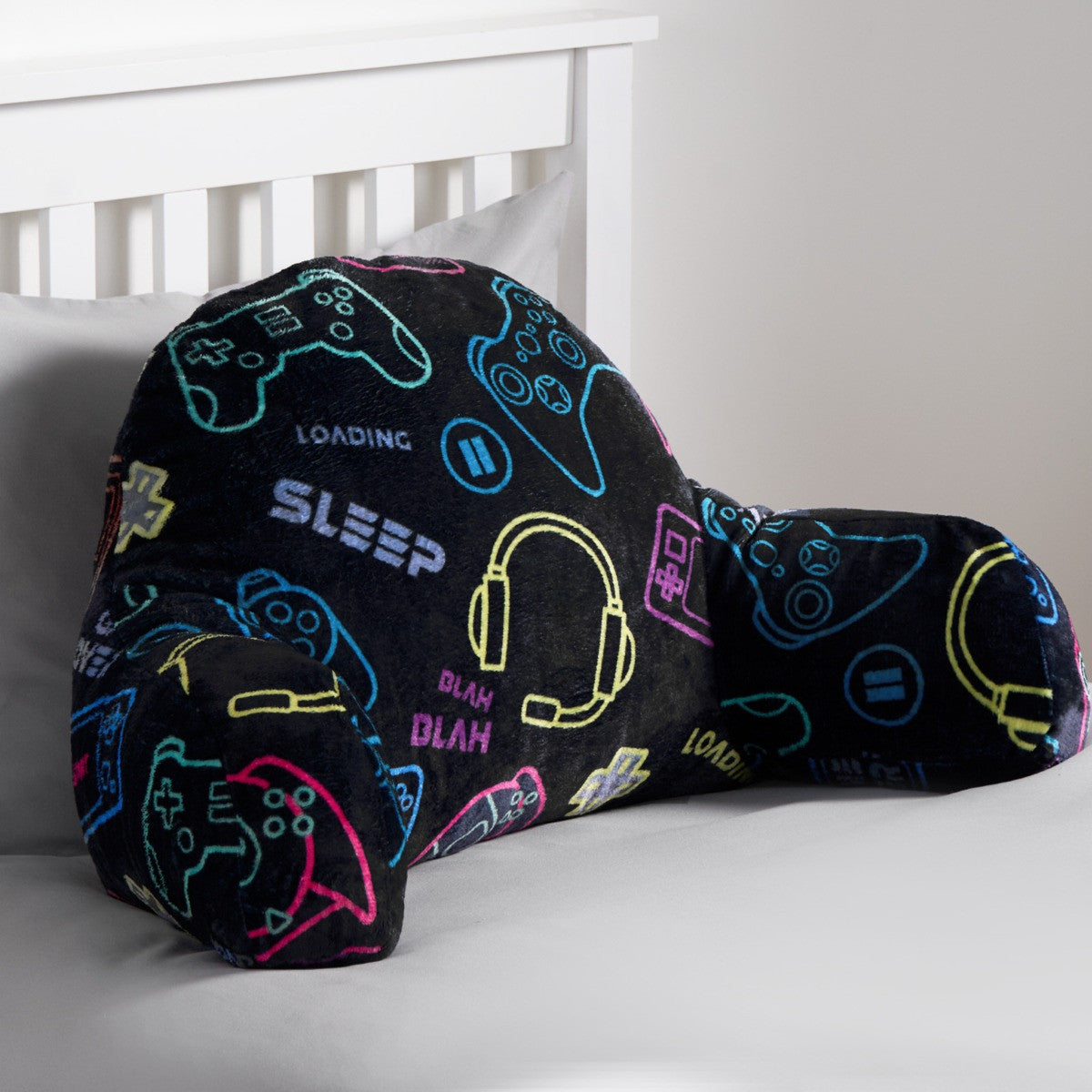 Kids Fleece Cuddle Cushion – Gaming - Black