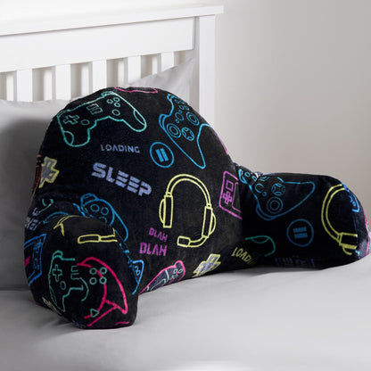 Kids Fleece Cuddle Cushion – Gaming - Black