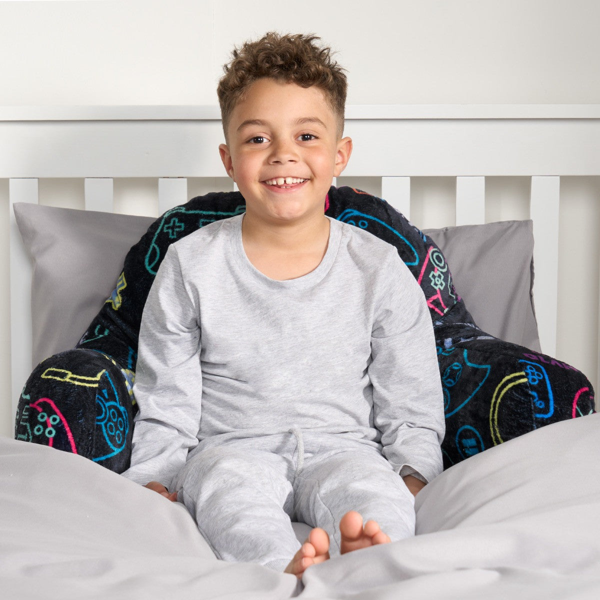 Kids Fleece Cuddle Cushion – Gaming - Black