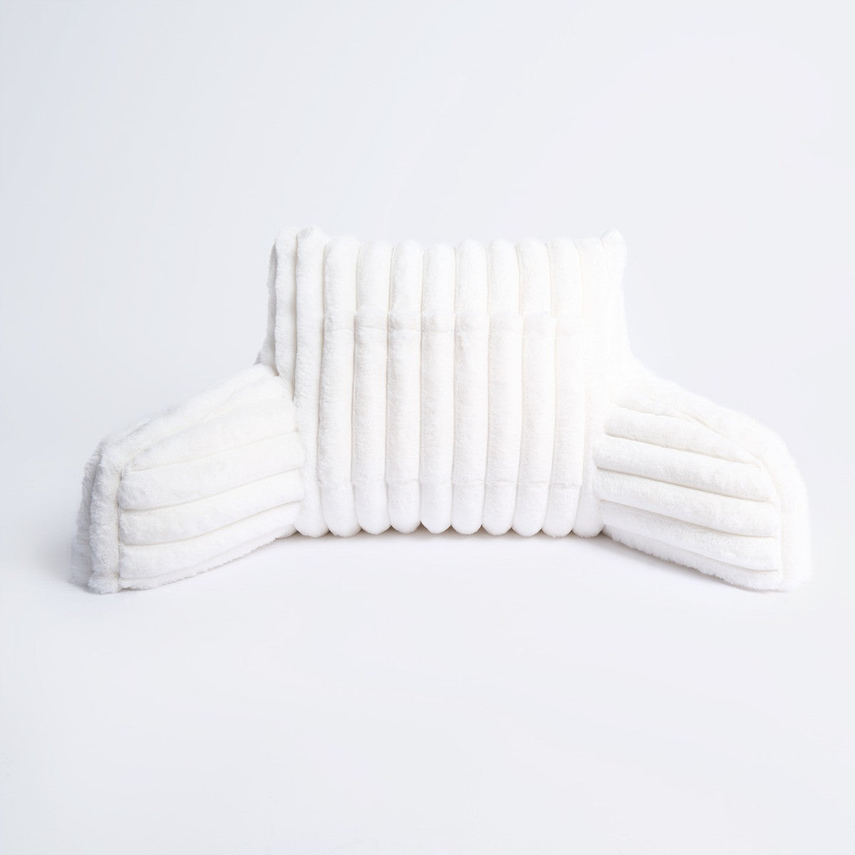 Ribbed Faux Fur Cuddle Cushion with Heatable Pocket – Cream