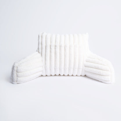 Ribbed Faux Fur Cuddle Cushion with Heatable Pocket – Cream