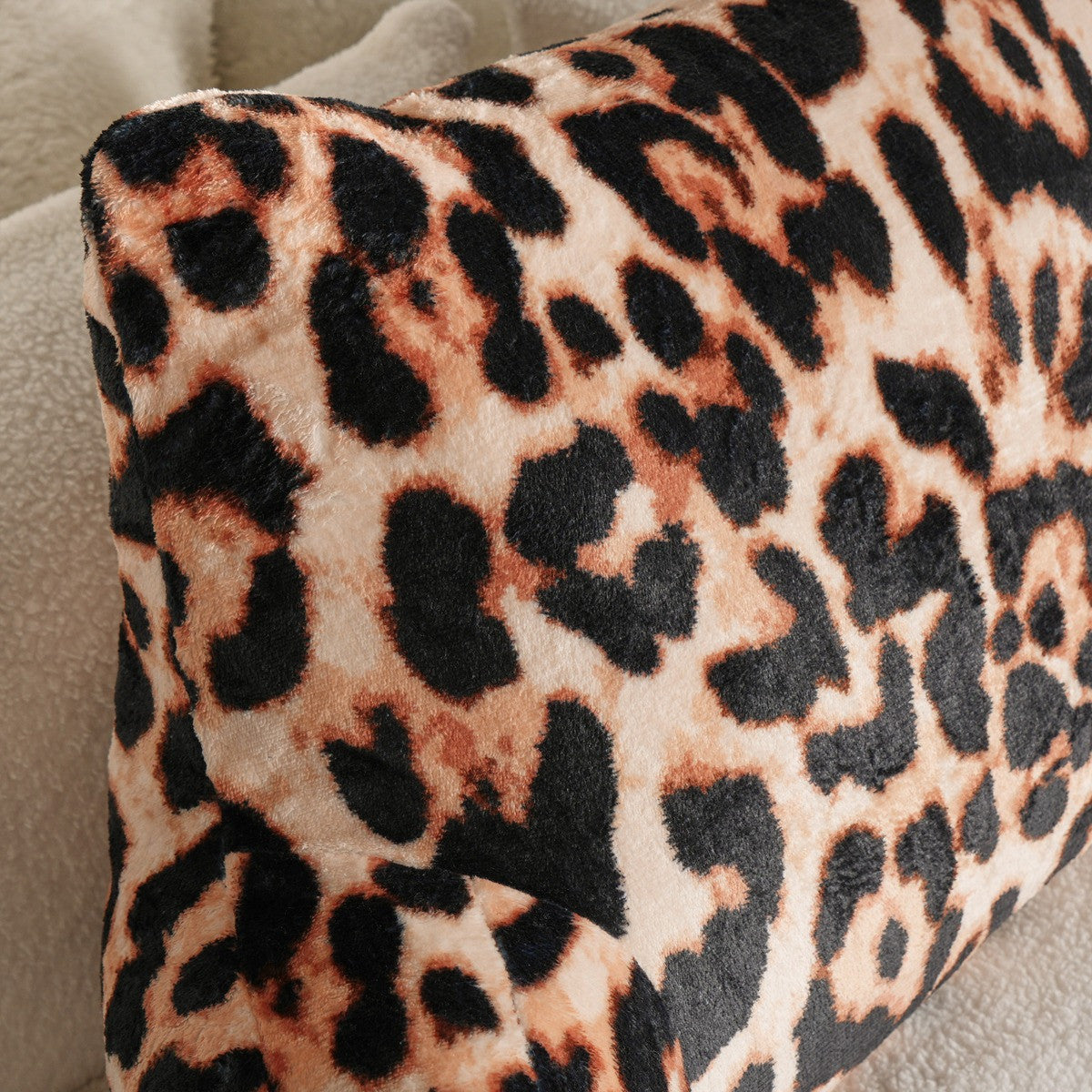 Leopard Cuddle Cushion – Natural