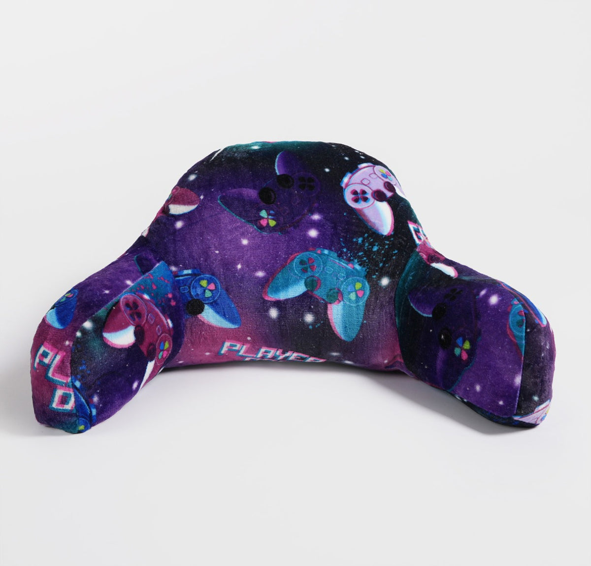 Kids Fleece Cuddle Cushion – Neon Gaming - Purple