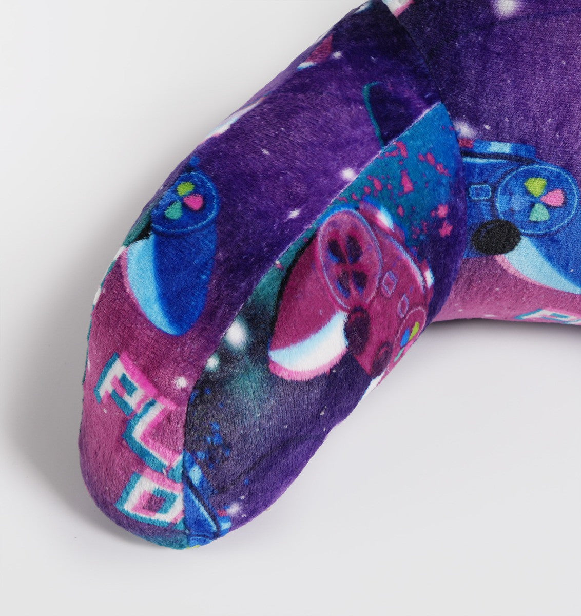 Kids Fleece Cuddle Cushion – Neon Gaming - Purple
