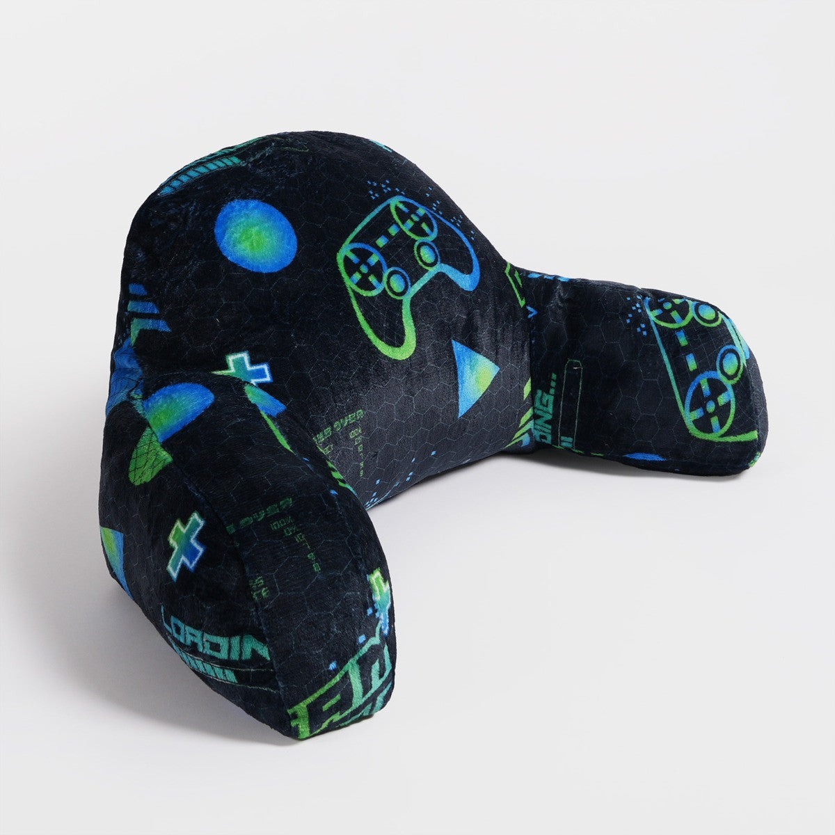 Kids Fleece Cuddle Cushion – Neon Gaming - Black
