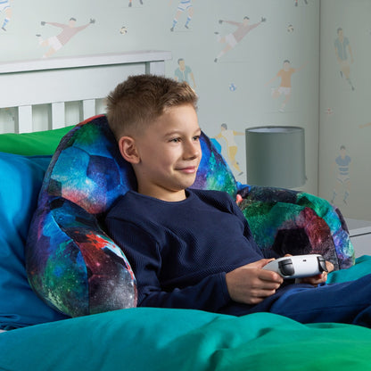 Kids Fleece Cuddle Cushion – Football - Neon