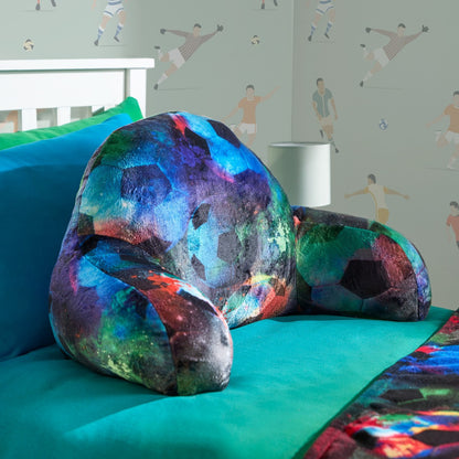 Kids Fleece Cuddle Cushion – Football - Neon