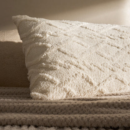 Cable Knit Bolster Pillow – Cream