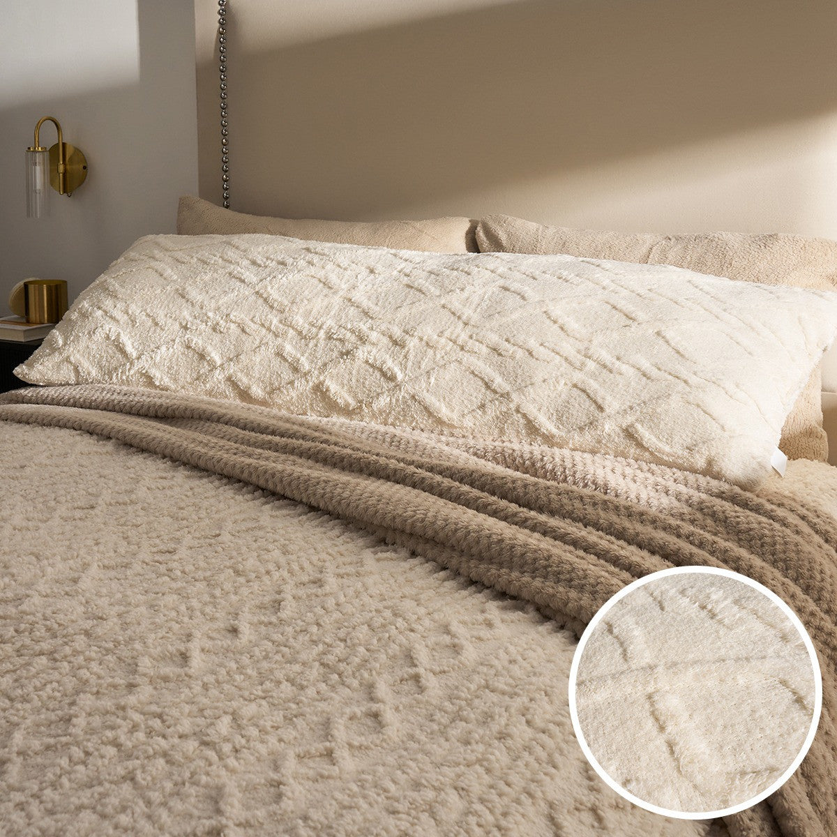 Cable Knit Bolster Pillow – Cream