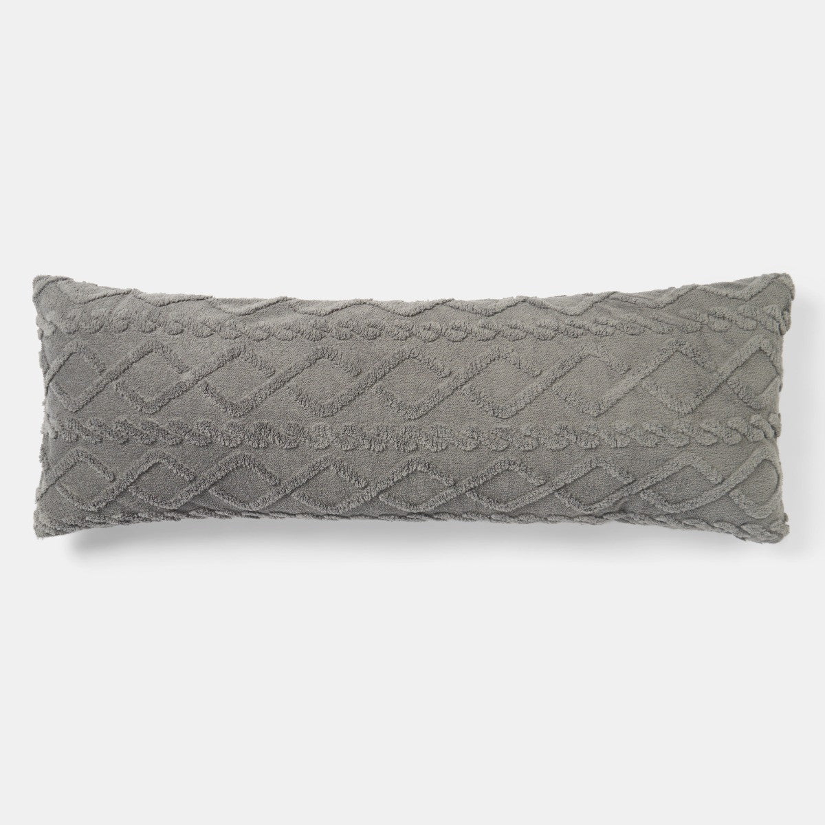 Cable Knit Bolster Pillow – Grey