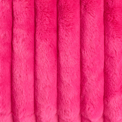 Ribbed Faux Fur Cuddle Cushion with Heatable Pocket – Pink