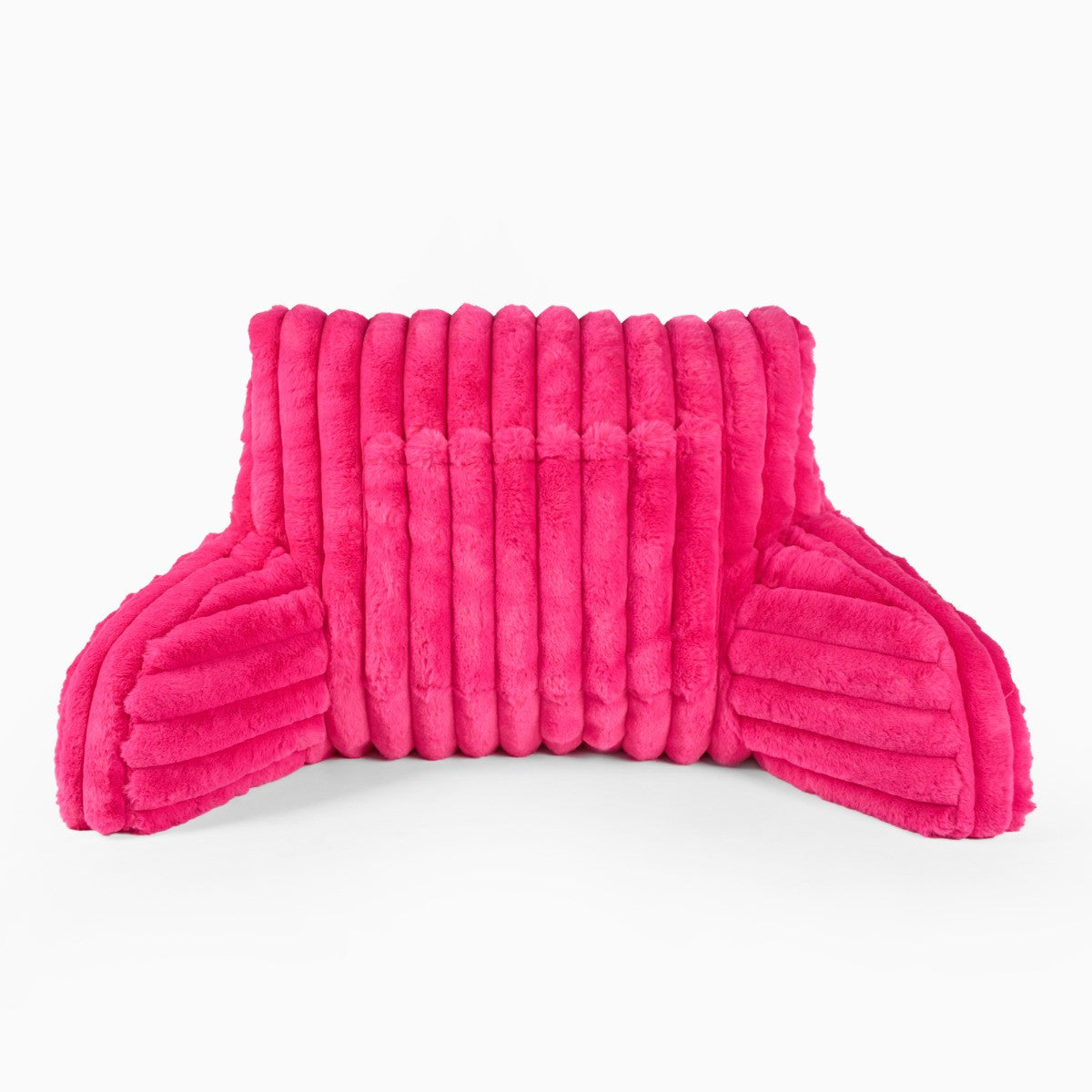 Ribbed Faux Fur Cuddle Cushion with Heatable Pocket – Pink