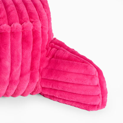 Ribbed Faux Fur Cuddle Cushion with Heatable Pocket – Pink