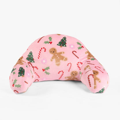Kids Fleece Cuddle Cushion – Gingerbread Man - Pink