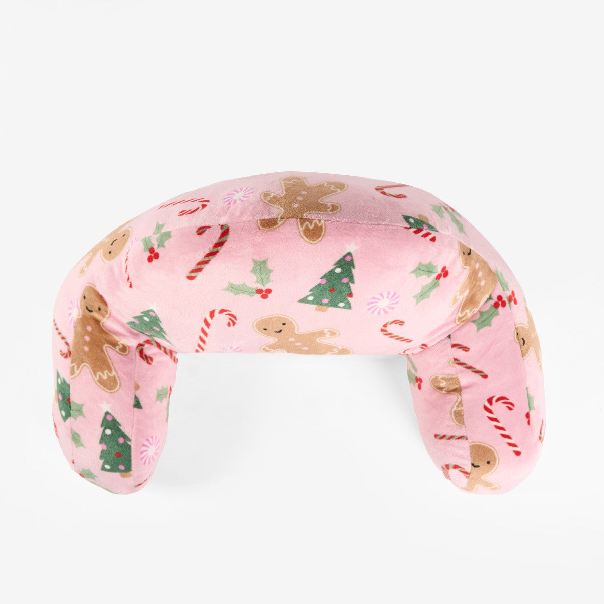 Kids Fleece Cuddle Cushion – Gingerbread Man - Pink