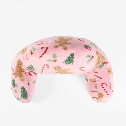 Kids Fleece Cuddle Cushion – Gingerbread Man - Pink