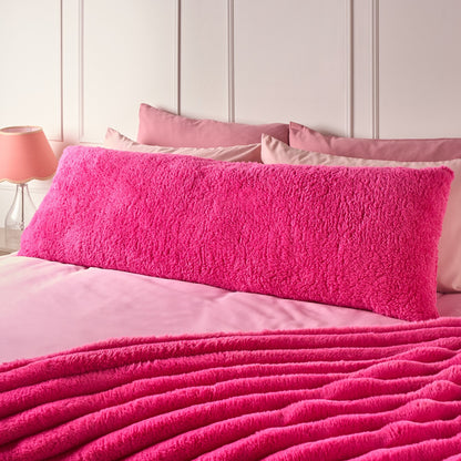Teddy Bolster Pillow – Hot Pink