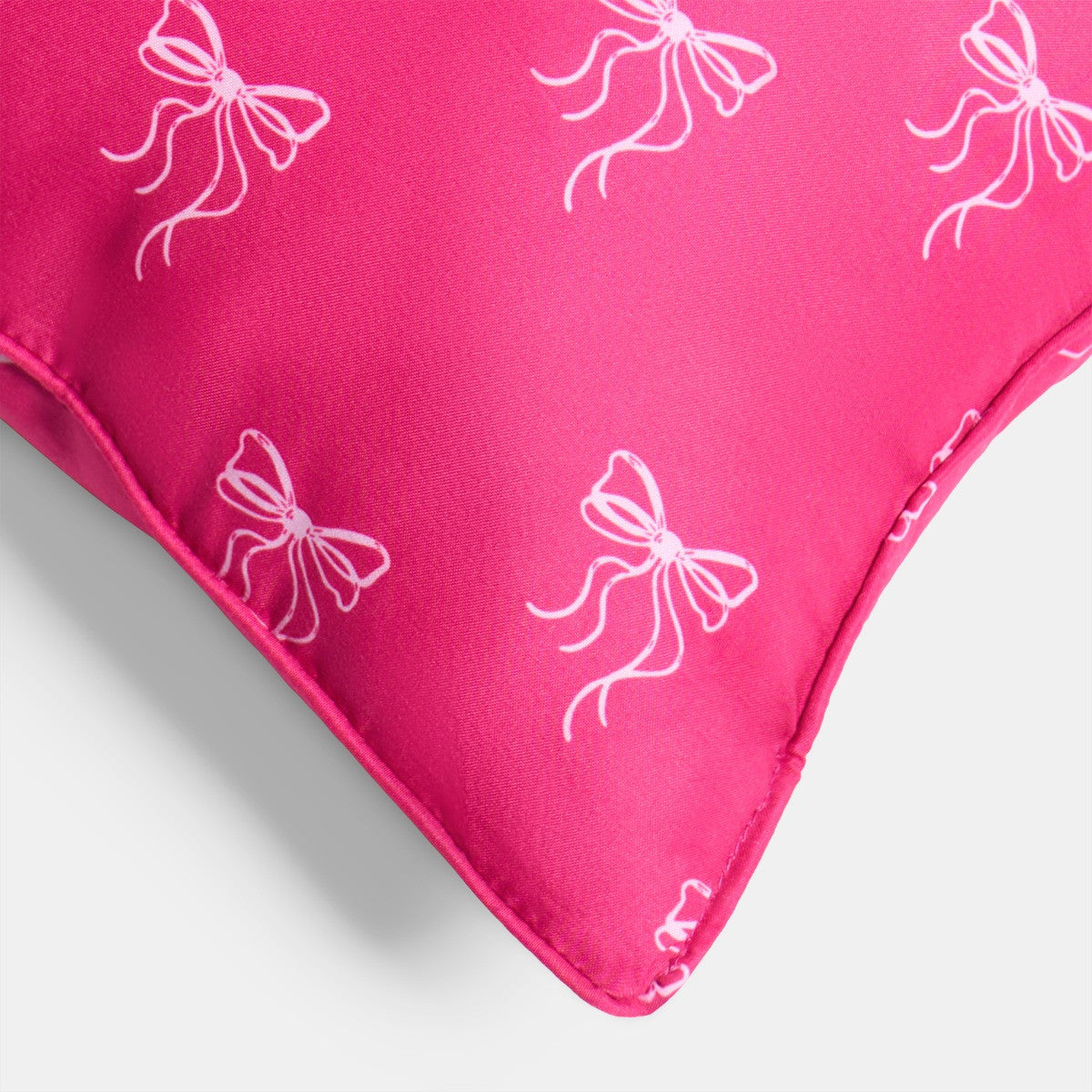 Kids Bow Print Bolster Pillow – Hot Pink