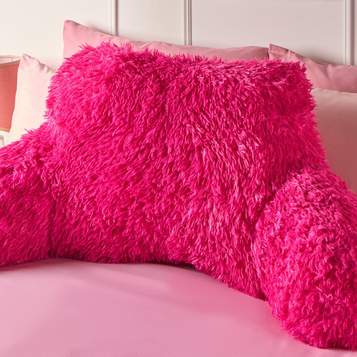 Long Hair Cuddle Cushion – Hot Pink
