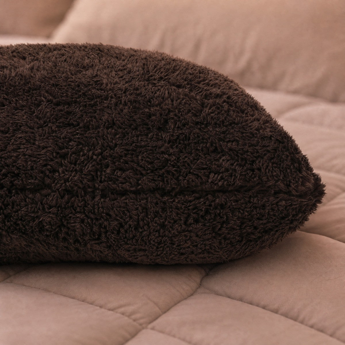 Teddy Bolster Pillow – Coffee