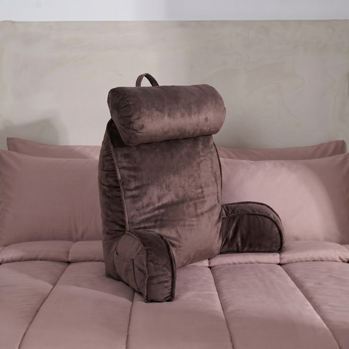 Cuddle Cushion with Head Rest – Coffee