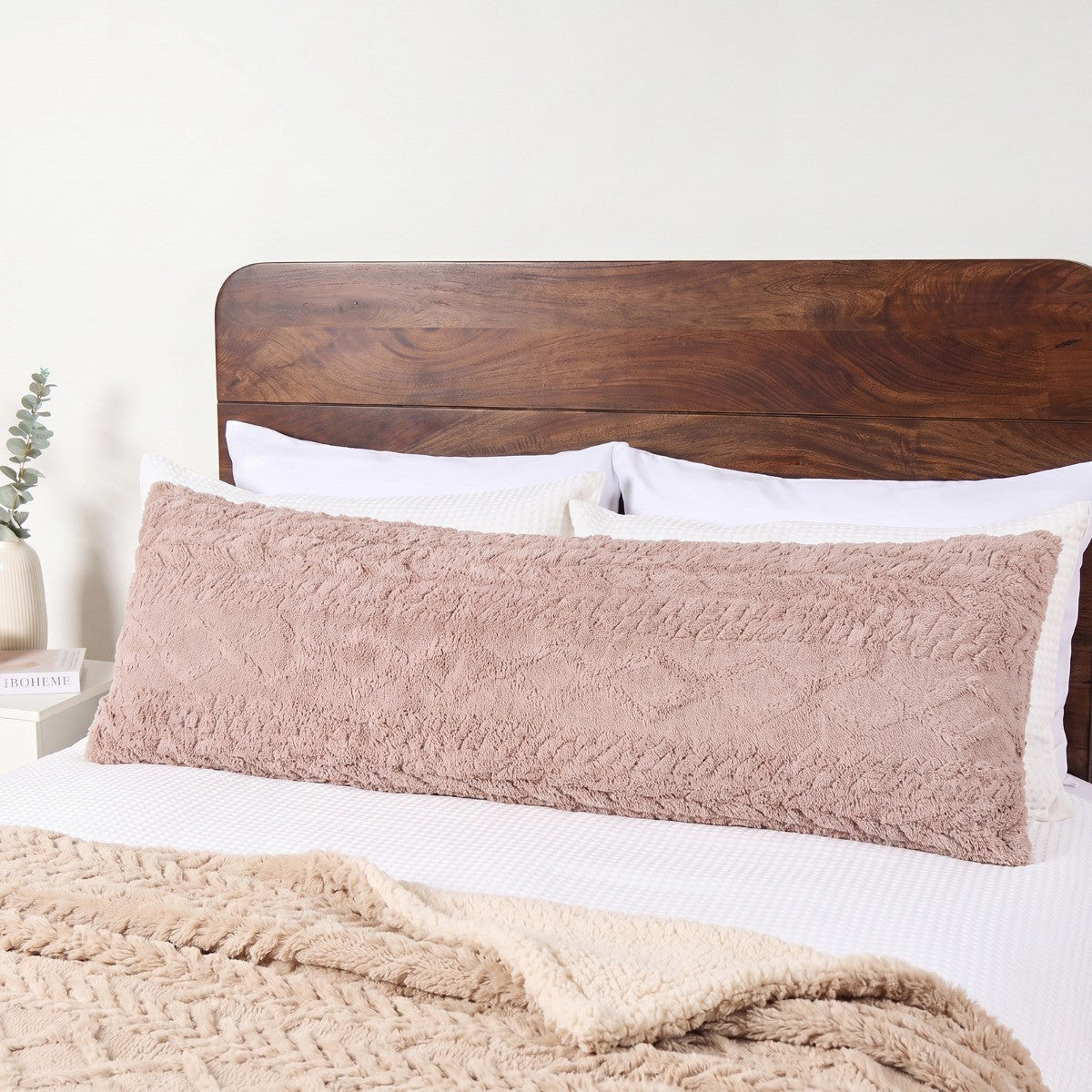 Cable Knit Bolster Pillow – Natural