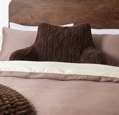 Cable Knit Cuddle Cushion – Coffee