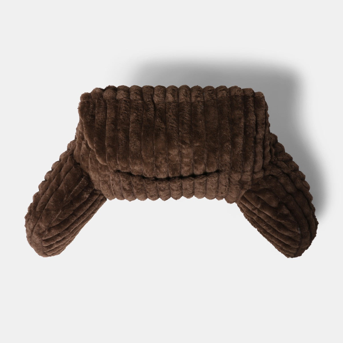 Ribbed Faux Fur Cuddle Cushion with Heatable Pocket – Coffee
