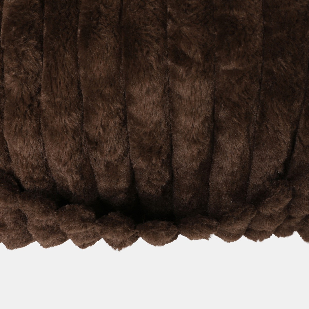 Ribbed Faux Fur Cuddle Cushion with Heatable Pocket – Coffee