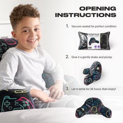 Kids Fleece Cuddle Cushion – Gaming - Black