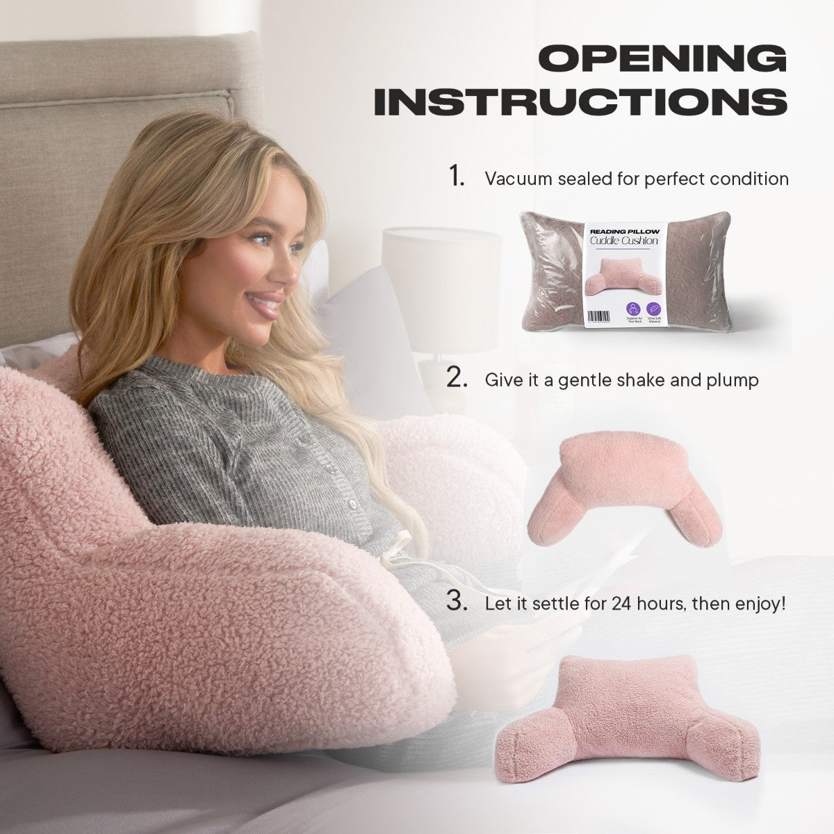 Teddy Cuddle Cushion – Blush