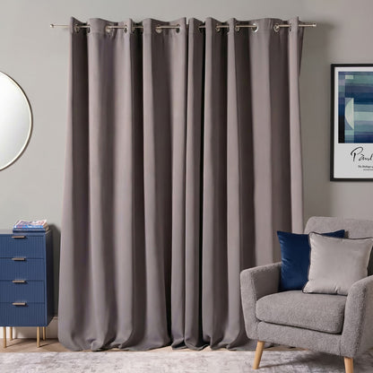 Eyelet Blackout Curtains – Charcoal Grey