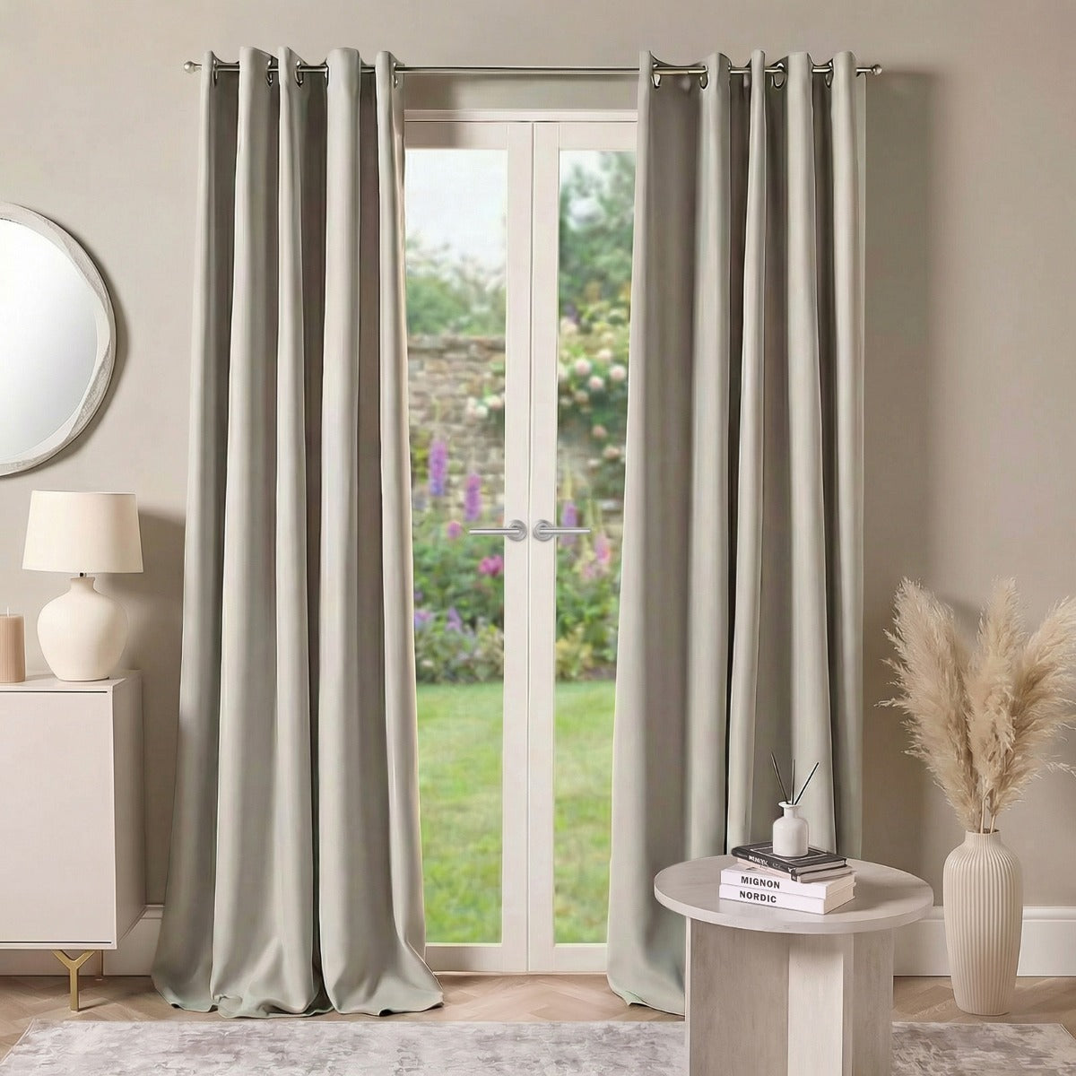 Eyelet Blackout Curtains – Silver Grey