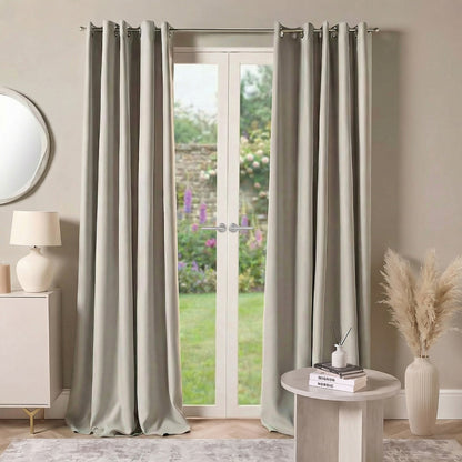 Eyelet Blackout Curtains – Silver Grey