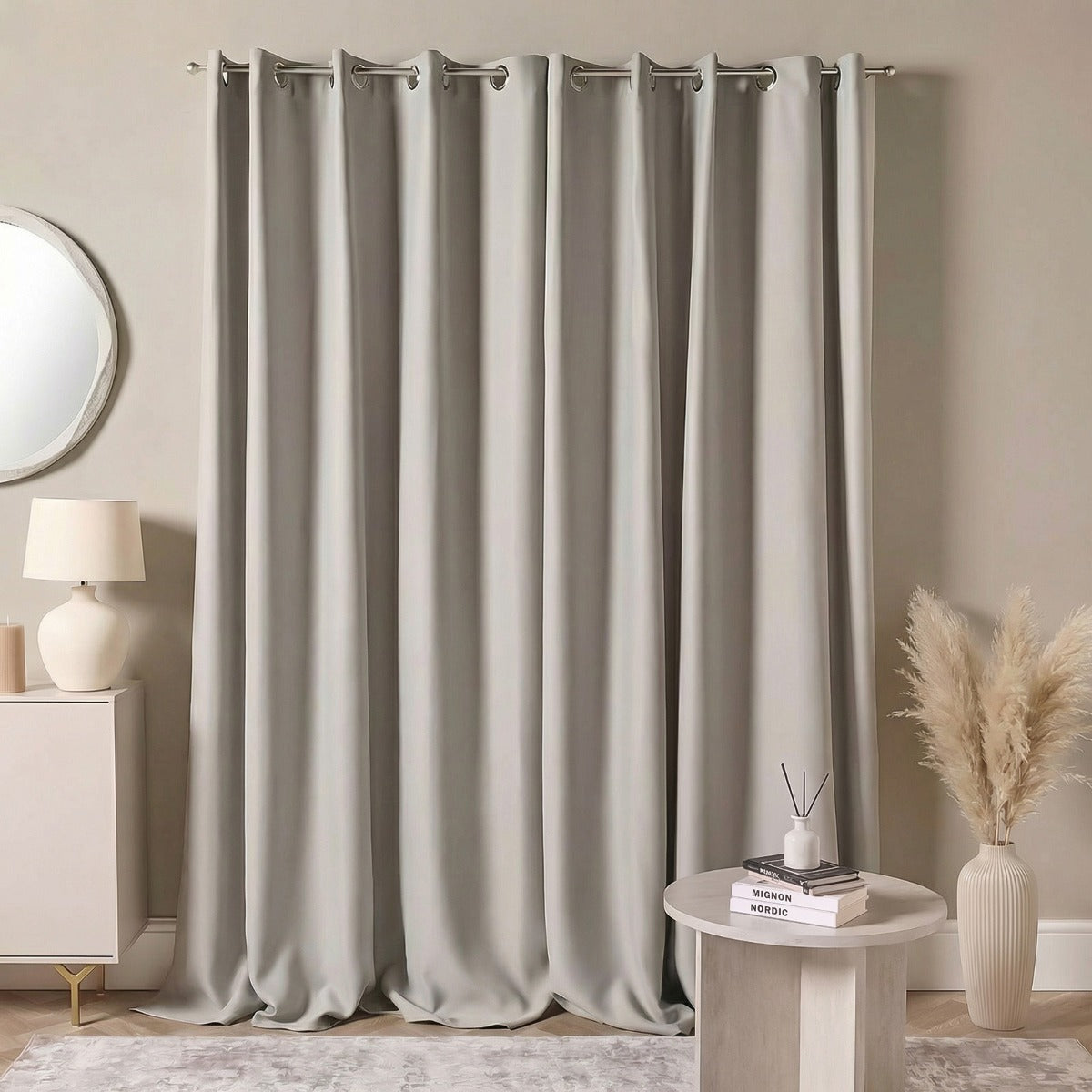 Eyelet Blackout Curtains – Silver Grey