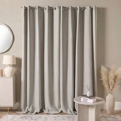 Eyelet Blackout Curtains – Silver Grey