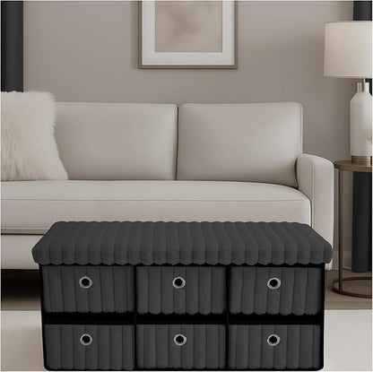 Large Ribbed Storage Boxes With Lid – Charcoal