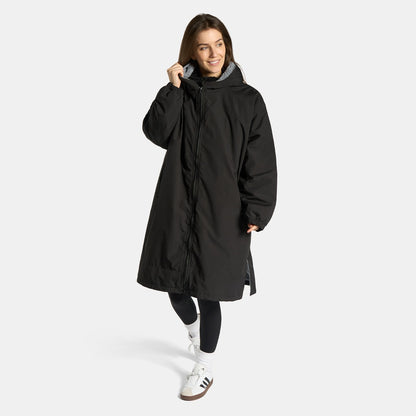 Water Resistant Sherpa Drying Robe – Black/Grey