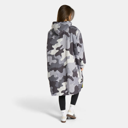 Camo Print Sherpa Drying Robe – Grey/Green