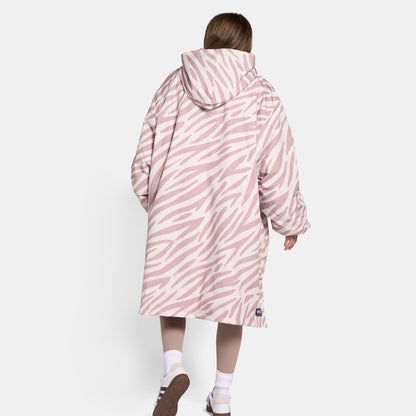 Zebra Print Sherpa Drying Robe – Beige