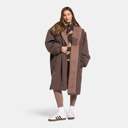 Water Resistant Sherpa Drying Robe – Brown