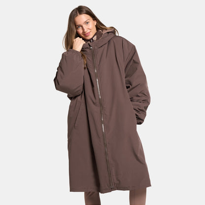 Water Resistant Sherpa Drying Robe – Brown