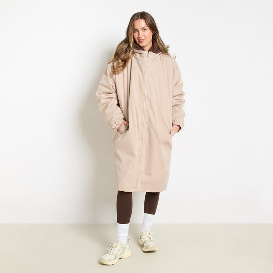 Water Resistant Sherpa Drying Robe – Beige