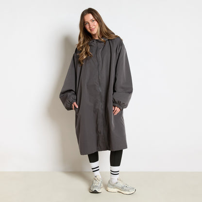 Water Resistant Sherpa Drying Robe – Charcoal